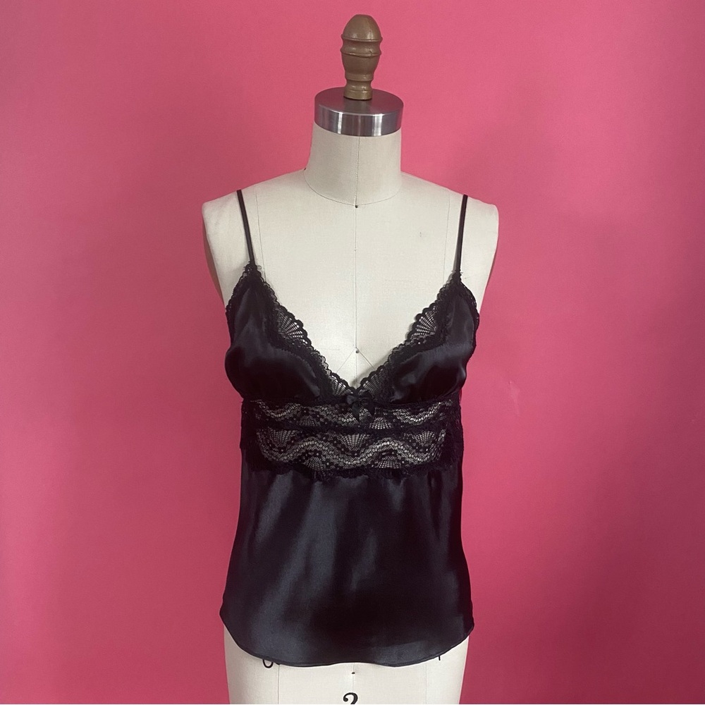 *NWT* Vintage Y2K Cynthia Rowley Coquette BalletCore Lace Silky Baby Doll Cami L